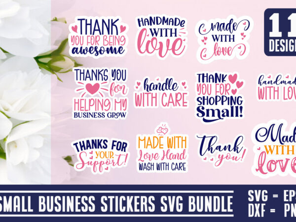 Small business stickers svg bundle t shirt template vector