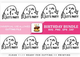 Birthday SVG Bundle t shirt template