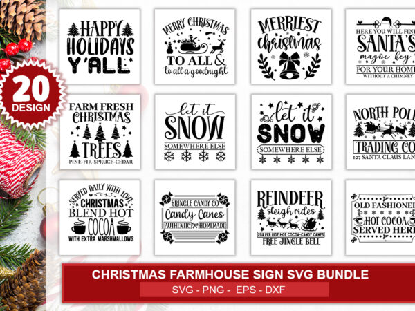 Christmas farmhouse sign making design bundle