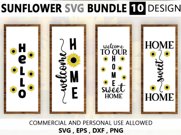 Sunflower svg bundle t shirt template vector