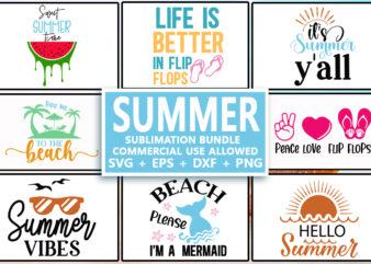 Summer Sublimation SVG Bundle t shirt template vector