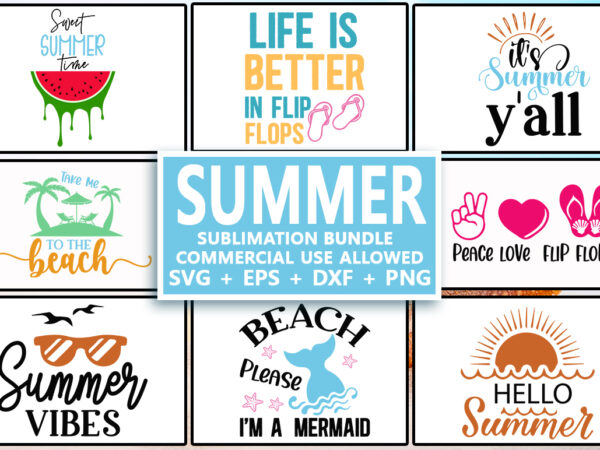 Summer sublimation svg bundle t shirt template vector