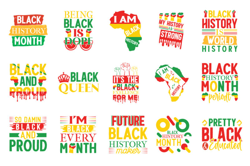 Black History Month Stickers Printable Stickers for Cricut