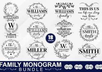 Family Monogram SVG Bundle t shirt graphic design