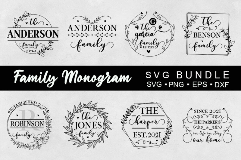 Download Family Monogram Svg Bundle Buy T Shirt Designs