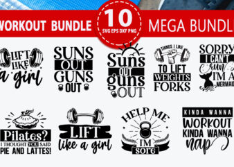 Workout SVG Bundle t shirt design for sale