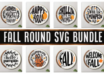 Fall Round SVG Bundle t shirt graphic design