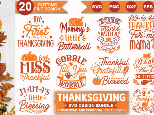 Thanksgiving svg bundle t shirt designs for sale