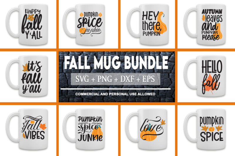 Fall mug SVG Bundle