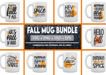 Fall mug SVG Bundle t shirt graphic design