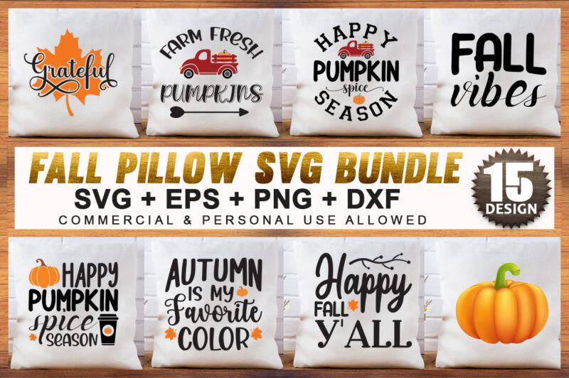 Fall Pillow SVG Bundle
