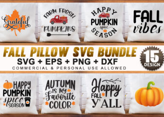 Fall Pillow SVG Bundle t shirt graphic design