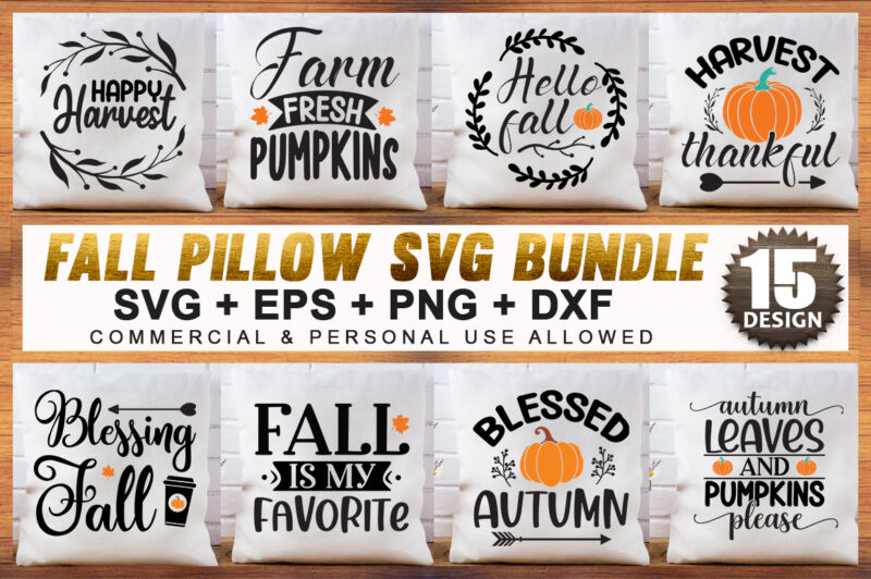 Fall Pillow SVG Bundle