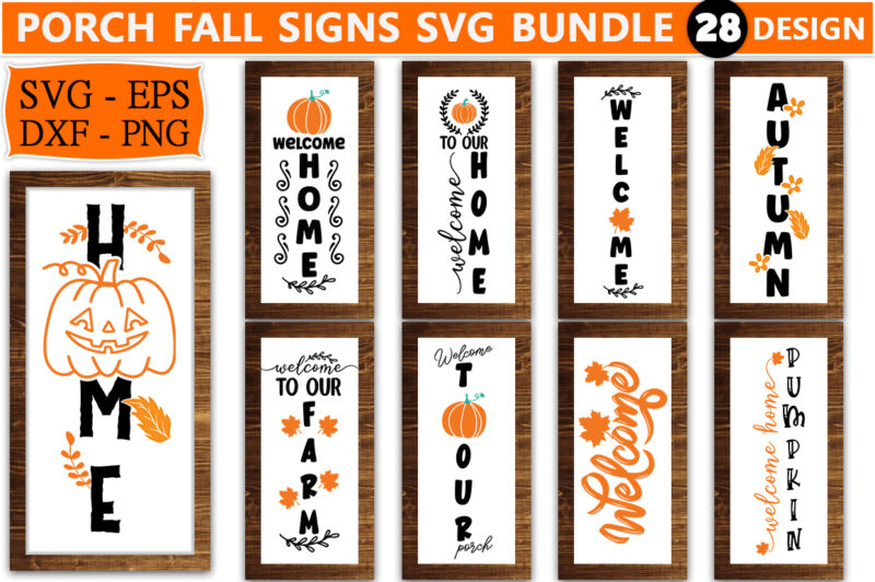 Porch Fall Sign SVG Bundle