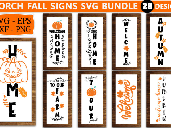 Porch fall sign svg bundle t shirt illustration