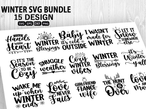 Winter svg bundle t shirt design for sale