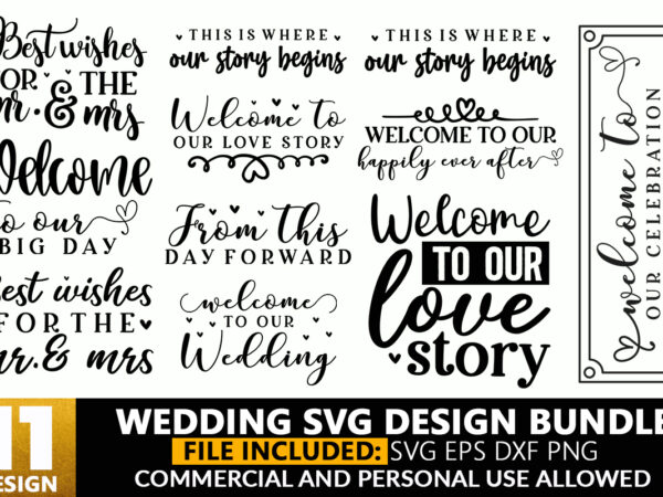 Wedding svg bundle t shirt design for sale