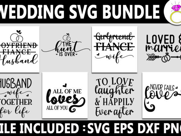 Wedding svg bundle t shirt design for sale