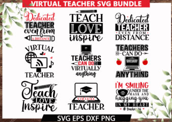 Virtual Teacher SVG Bundle t shirt vector art