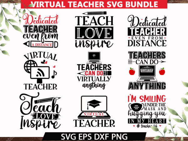 Virtual teacher svg bundle t shirt vector art