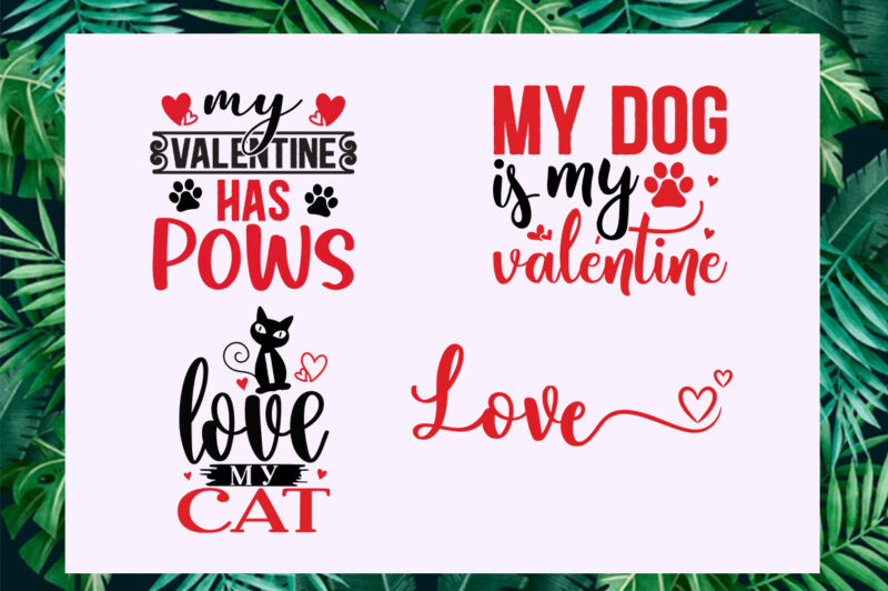 Valentine Pets SVG Bundle