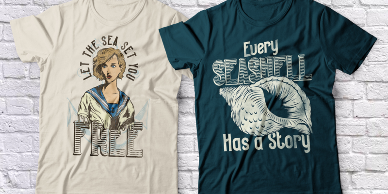 Seaman Font Family And 10 T-shirt Designs