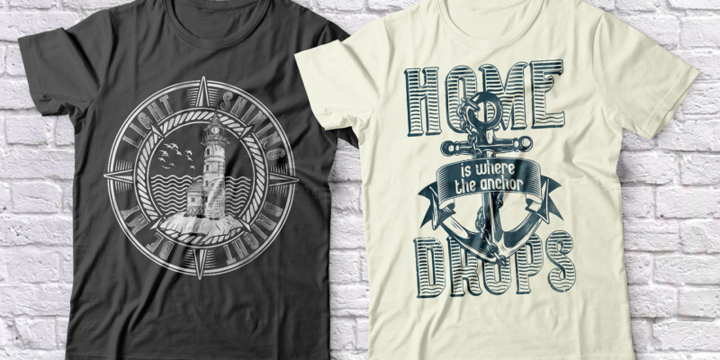 Seaman Font Family And 10 T-shirt Designs