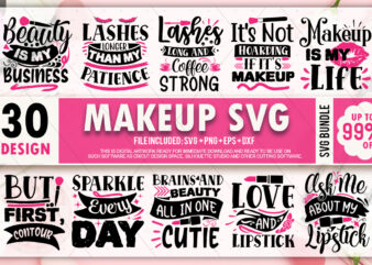 Makeup SVG Bundle t shirt designs for sale