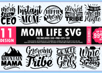 Mom Life SVG Bundle t shirt designs for sale