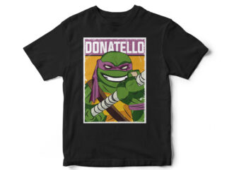Ninja Turtles, DONATELLO, cartoon, poster, t-shirt design, comic t-shirt, comic art, Ninja Turtles Fan Art, turtle t-shirt design