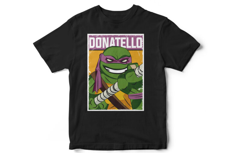 Ninja Turtles, DONATELLO, cartoon, poster, t-shirt design, comic t-shirt, comic art, Ninja Turtles Fan Art, turtle t-shirt design