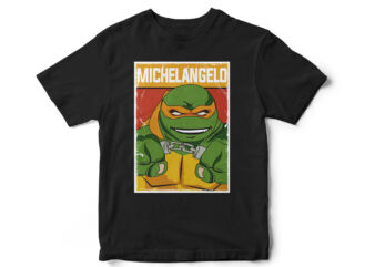 Ninja Turtles, Michelangelo, cartoon, poster, t-shirt design, comic t-shirt, comic art, Ninja Turtles Fan Art, turtle t-shirt design