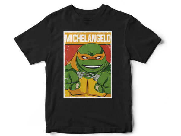 Ninja turtles, michelangelo, cartoon, poster, t-shirt design, comic t-shirt, comic art, ninja turtles fan art, turtle t-shirt design