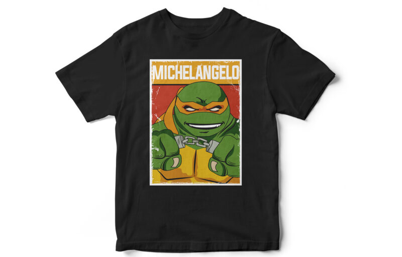 Ninja Turtles, Michelangelo, cartoon, poster, t-shirt design, comic t-shirt, comic art, Ninja Turtles Fan Art, turtle t-shirt design