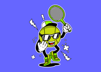 PLAY TENNIS MASCOT t shirt illustration