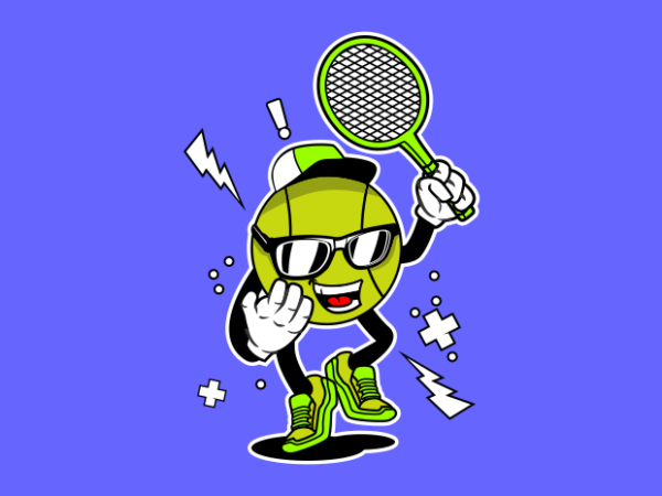 Play tennis mascot t shirt illustration