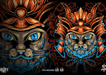 The Cat Samurai Japan t shirt designs for sale