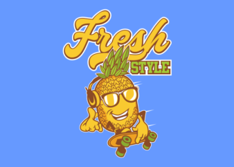 Pineapple Skateboard t shirt illustration