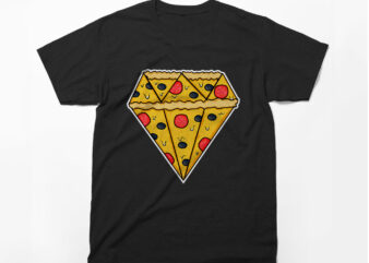 Pizza Diamond, Pizza Lover, Cheese, T-Shirt Design, Pizza Lover, Pizza Vector,Love cheese, Vector t-shirt design