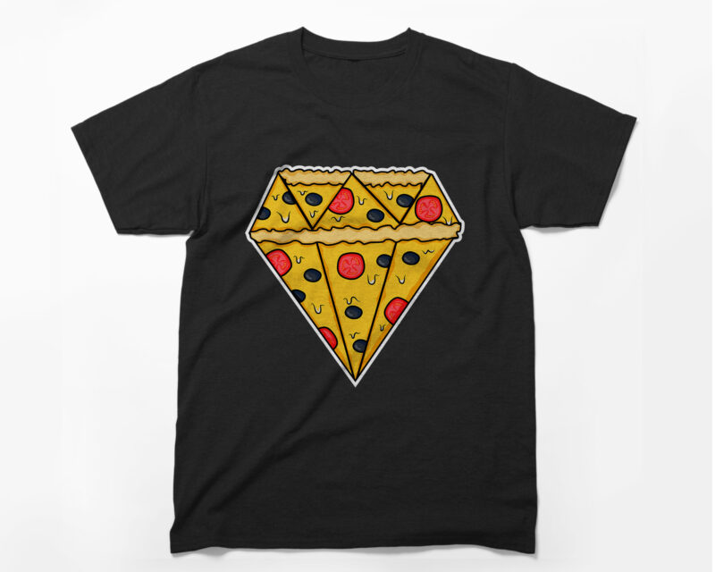 Pizza Diamond, Pizza Lover, Cheese, T-Shirt Design, Pizza Lover, Pizza Vector,Love cheese, Vector t-shirt design