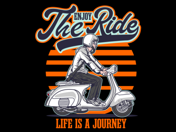 Scooter ride t shirt template vector