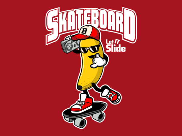 Skateboard banana t shirt template vector
