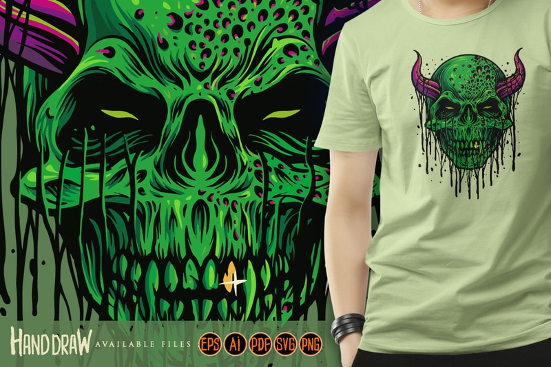 Zombie Evil Skull Halloween Illustrations