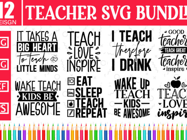 Teacher svg bundle t shirt designs for sale