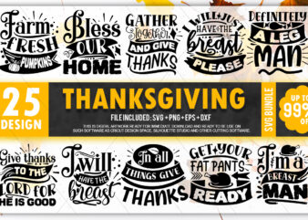 Thanksgiving SVG Bundle t shirt designs for sale