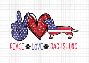Peace love dachshund 4th of july png, peace love dachshund 4th of july patriotic american usa flag, 4th of julyPNG, 4th of july vector