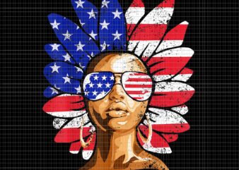 Afro Sunflower African American 4th of July Melanin PNG, CAfro Sunflower African American PNG, 4th of July vector, 4th of July png