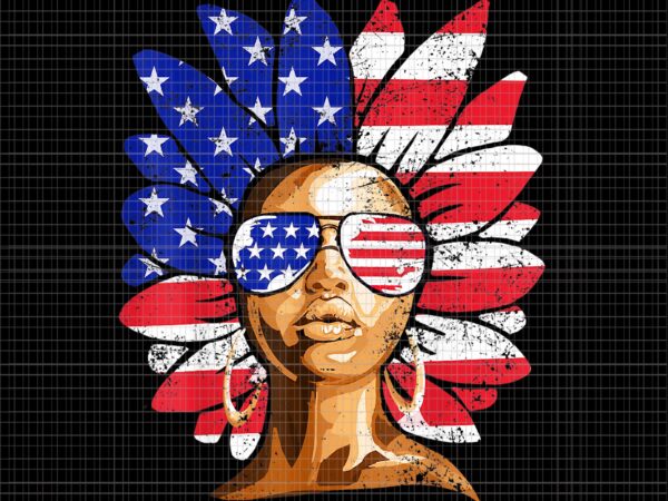 Afro sunflower african american 4th of july melanin png, cafro sunflower african american png, 4th of july vector, 4th of july png