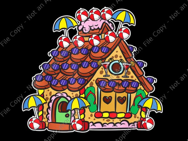Summer gingerbread house png, christmas in july, gingerbread house christmas, gingerbread house vector, christmas vector