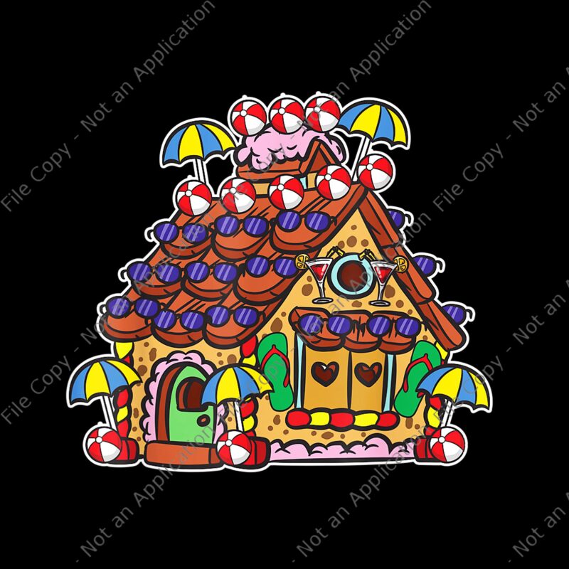 Summer Gingerbread House Png, Christmas in July, Gingerbread House Christmas, Gingerbread House vector, Christmas vector